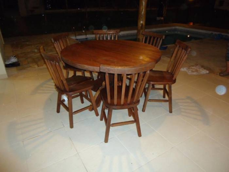 Conjunto Mesa Redonda c/ 6 Cadeiras Country